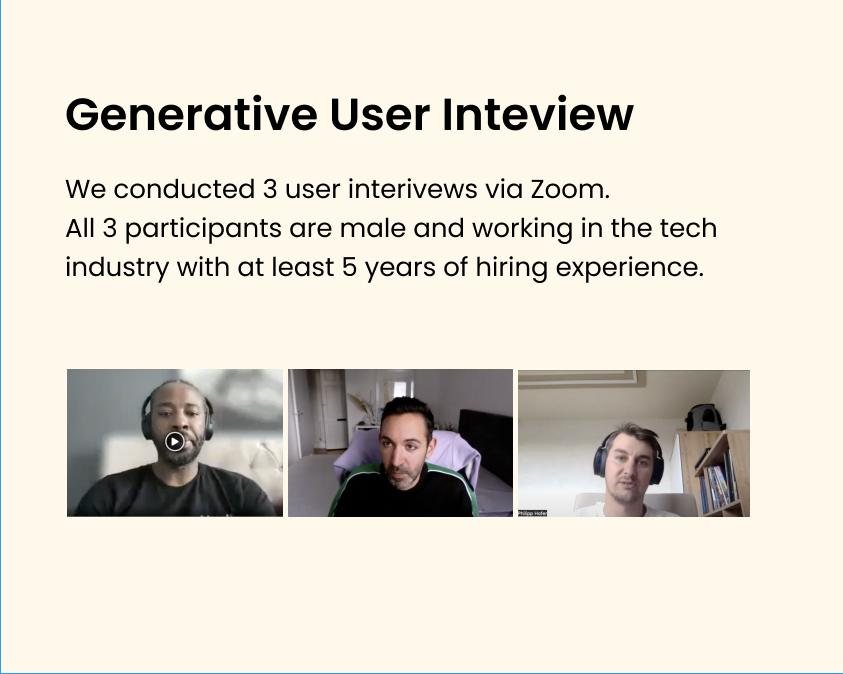 Summary of the generative interviews: three remote sessions with hiring managers working in the tech industry